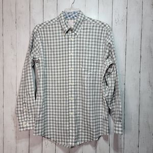 Brooks Brothers Madison Gray Check Long Sleeve Button Down Shirt Size Medium.